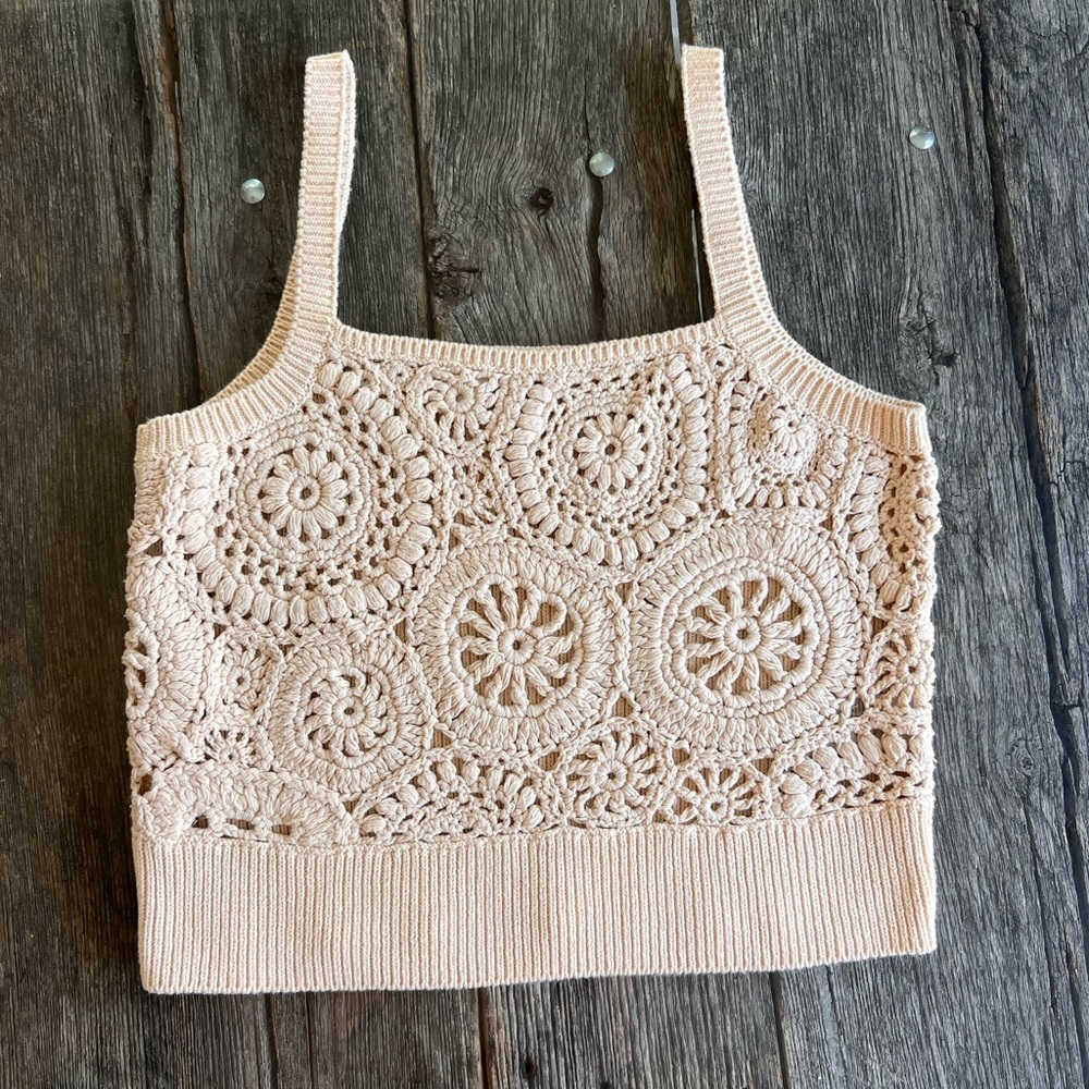 J. Crew Cropped crochet tank top, NWT